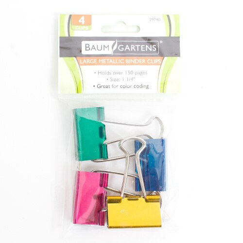 Baumgartens, Metal, Binder Clips, Large